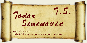 Todor Simenović vizit kartica